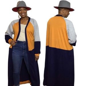 Color block Maxi Cardigan